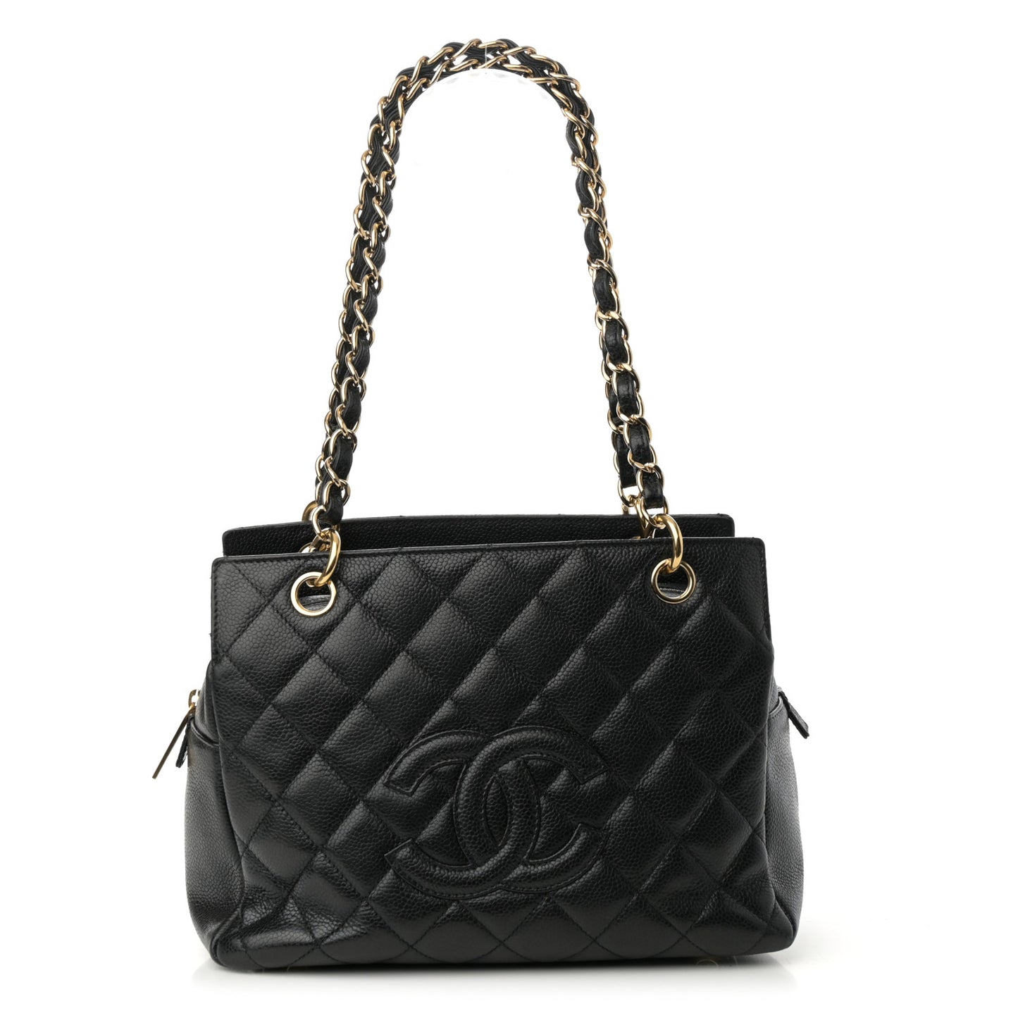 Caviar Quilted Petit Timeless Tote PTT Black