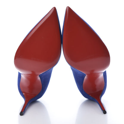 Christian Louboutin Veau Velours Pigalle Follies 100 Pumps 39 Metal Blue 5 of 10