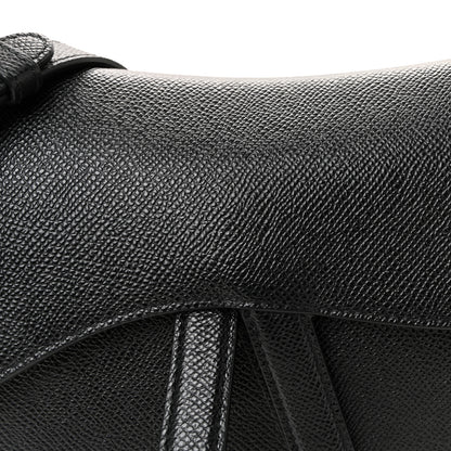 Christian Dior Grained Calfskin Saddle Bag With Strap Black 7 of 9