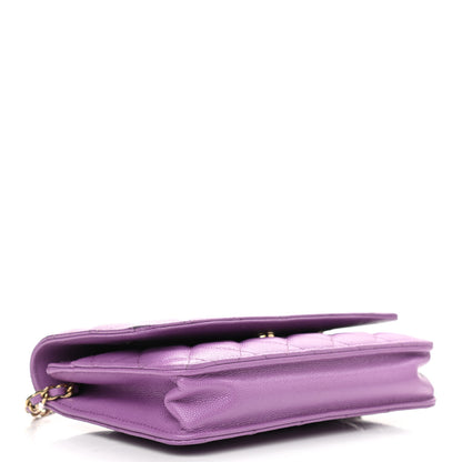 Chanel Caviar Quilted Wallet On Chain WOC Purple 4 of 14