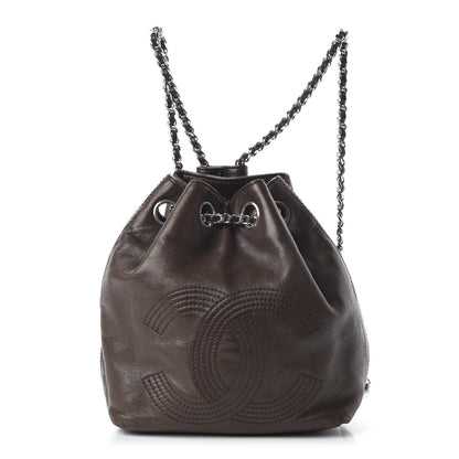 Chanel Lambskin CC Drawstring Backpack Brown 1 of 10