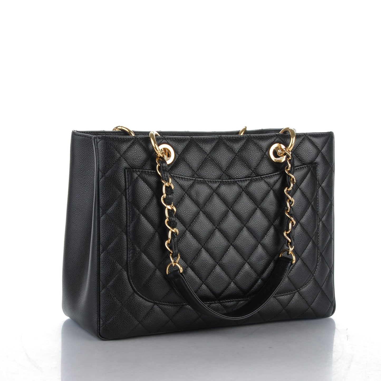 Caviar Quilted Grand Shopping Tote GST Black