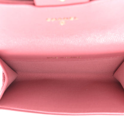 Chanel Caviar Quilted Flap Card Holder Wallet Pink 5 of 9
