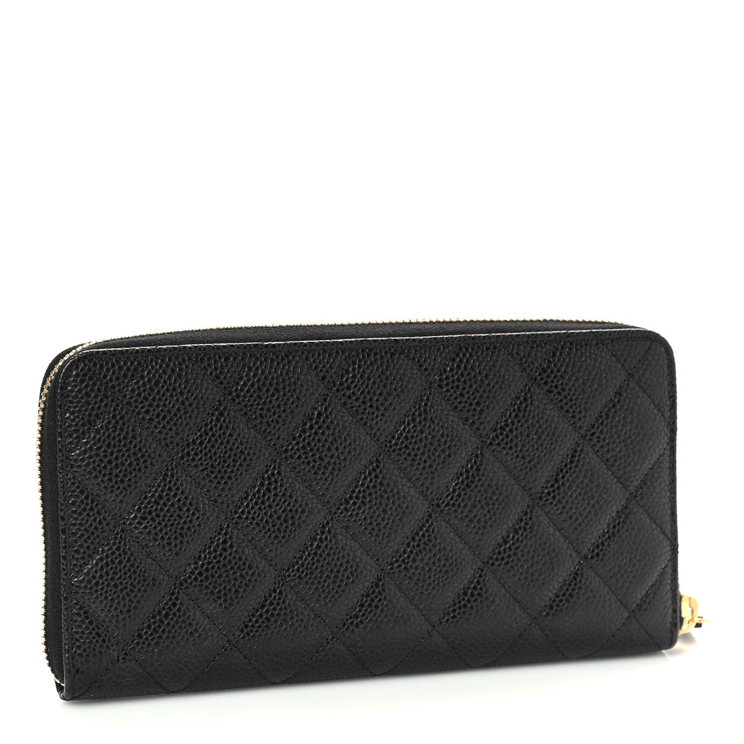 Chanel Caviar Quilted Large Zip Around Wallet Black 3 of 10