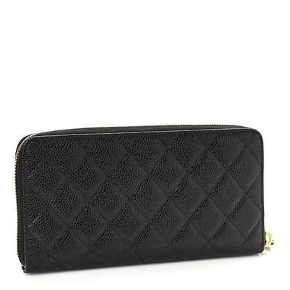 Chanel Caviar Quilted Large Zip Around Wallet Black 3 of 10