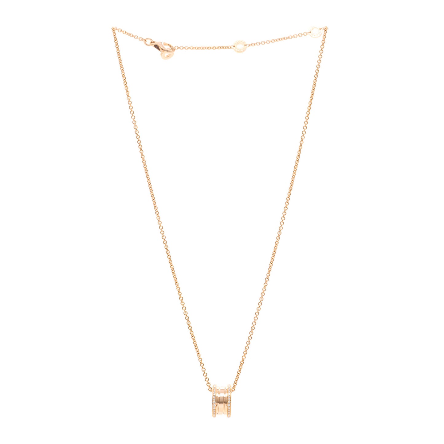 18K Rose Gold Diamond B.Zero1 Pendant Necklace