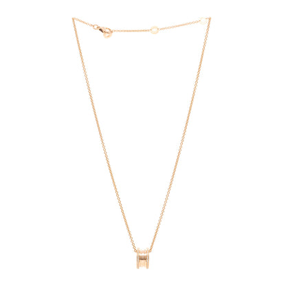 Bulgari 18K Rose Gold Diamond B.Zero1 Pendant Necklace 3 of 5