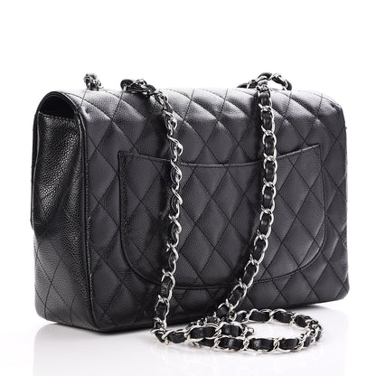 Chanel Caviar Quilted Jumbo Single Flap Black 4 of 9
