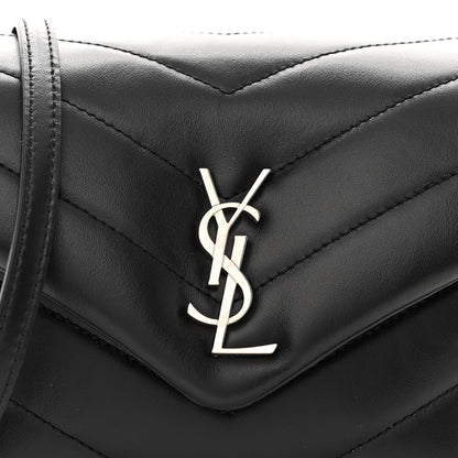 Saint Laurent Calfskin Y Quilted Monogram Toy Loulou Crossbody Bag Black 8 of 11