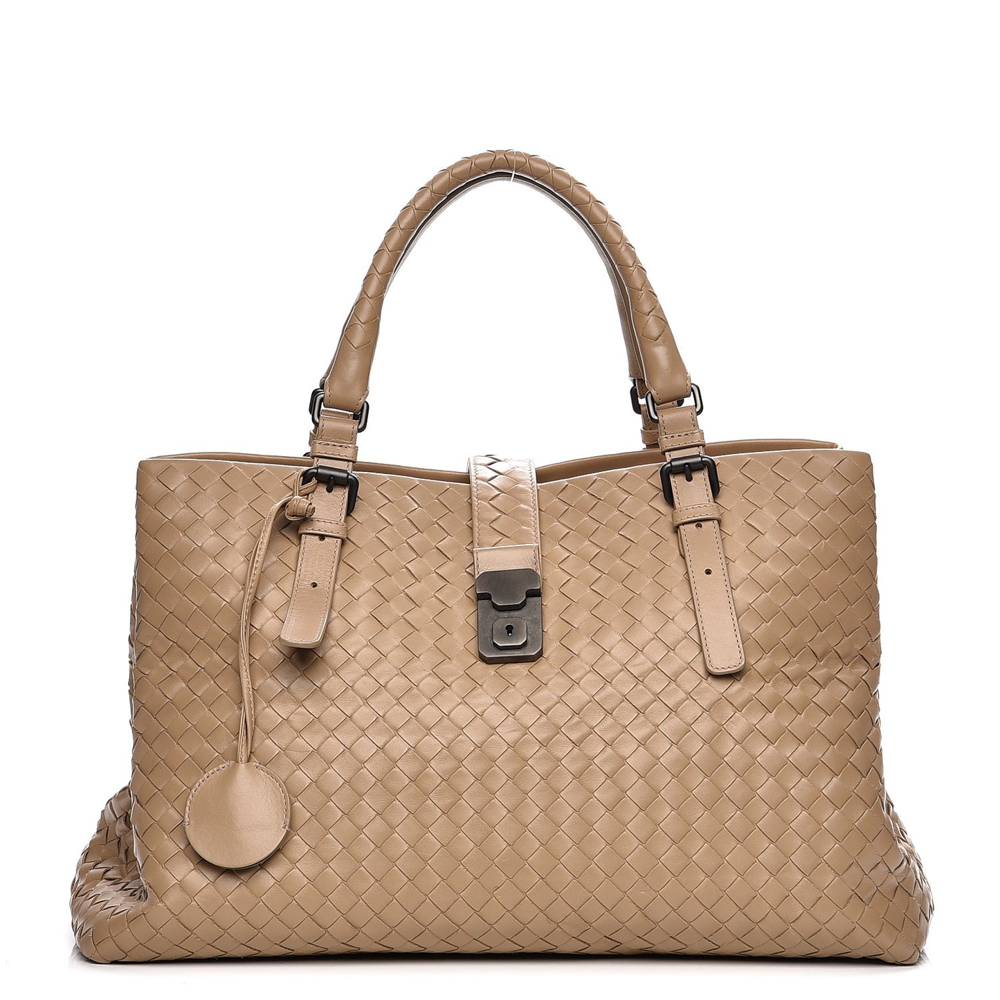 Light Calf Intrecciato Medium Roma Walnut