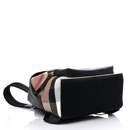 Burberry Mega Check Calfskin Abbeydale Simple Backpack Black Camel 4 of 7