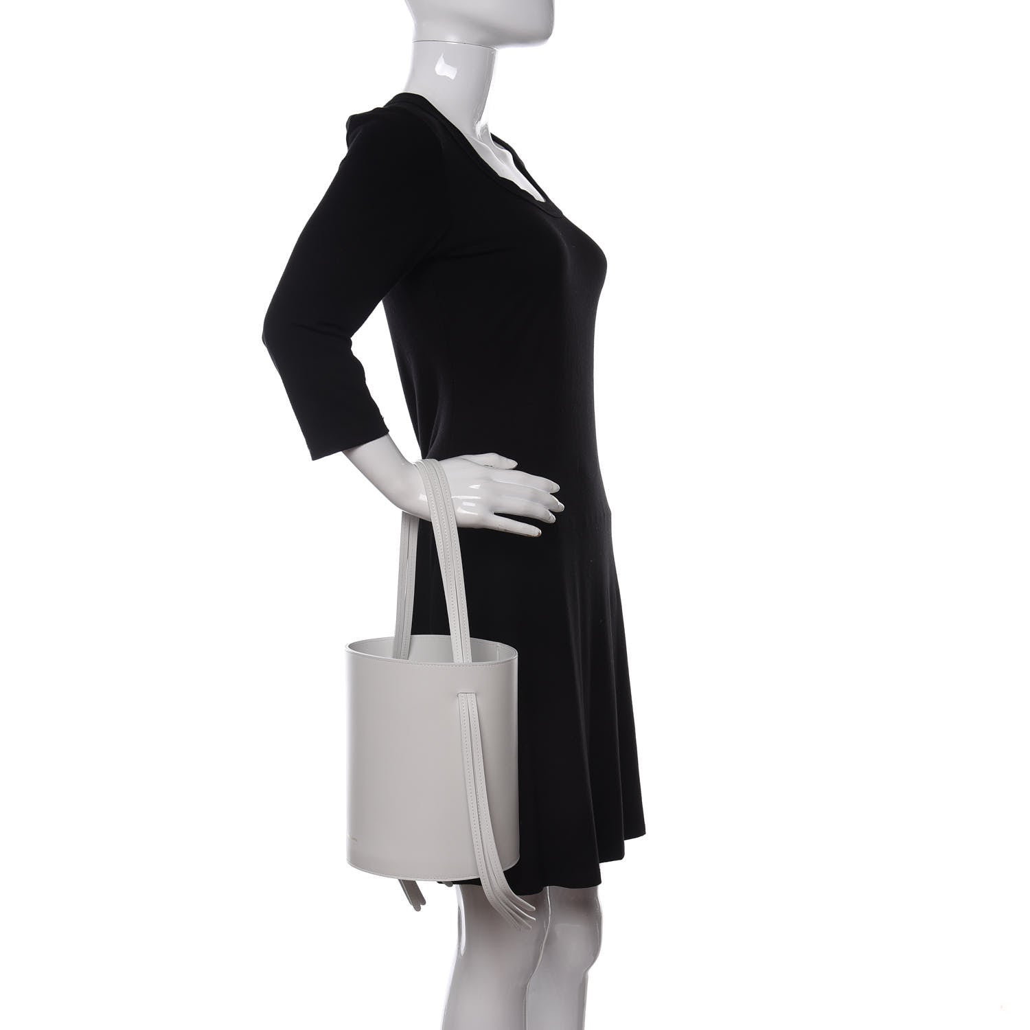 Mansur Gavriel Calfskin Fringe Bucket Bag White 2 of 9