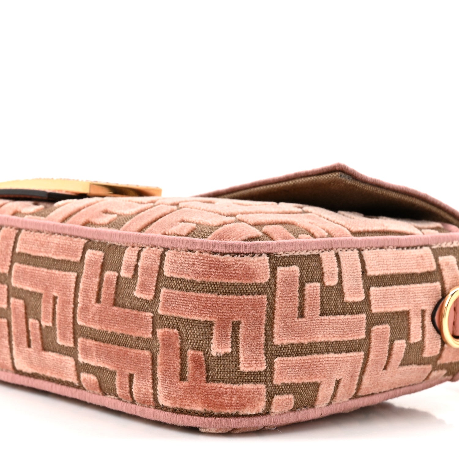 Fendi Velvet Jacquard Crystal FF Baguette Macaron 10 of 11