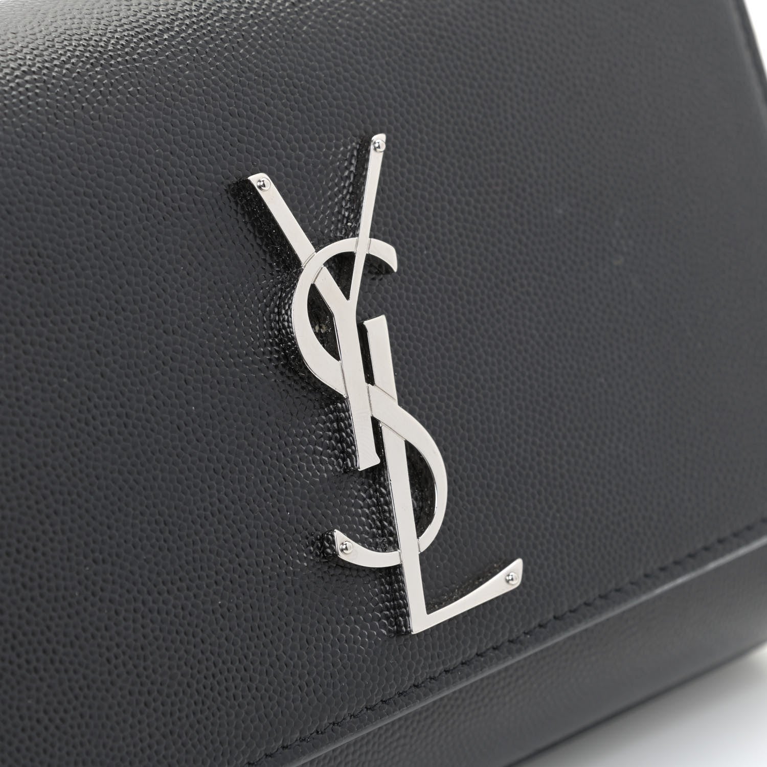 Saint Laurent Grain De Poudre Small Monogram Kate Satchel Black 9 of 10