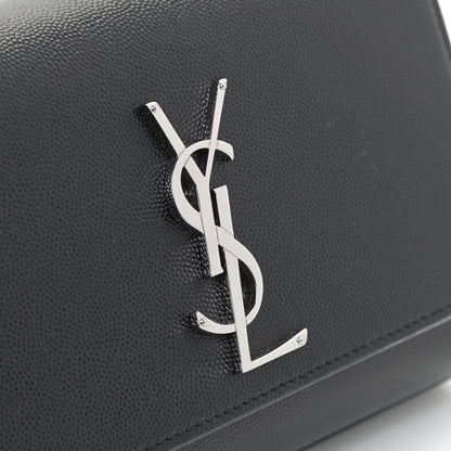 Saint Laurent Grain De Poudre Small Monogram Kate Satchel Black 9 of 10