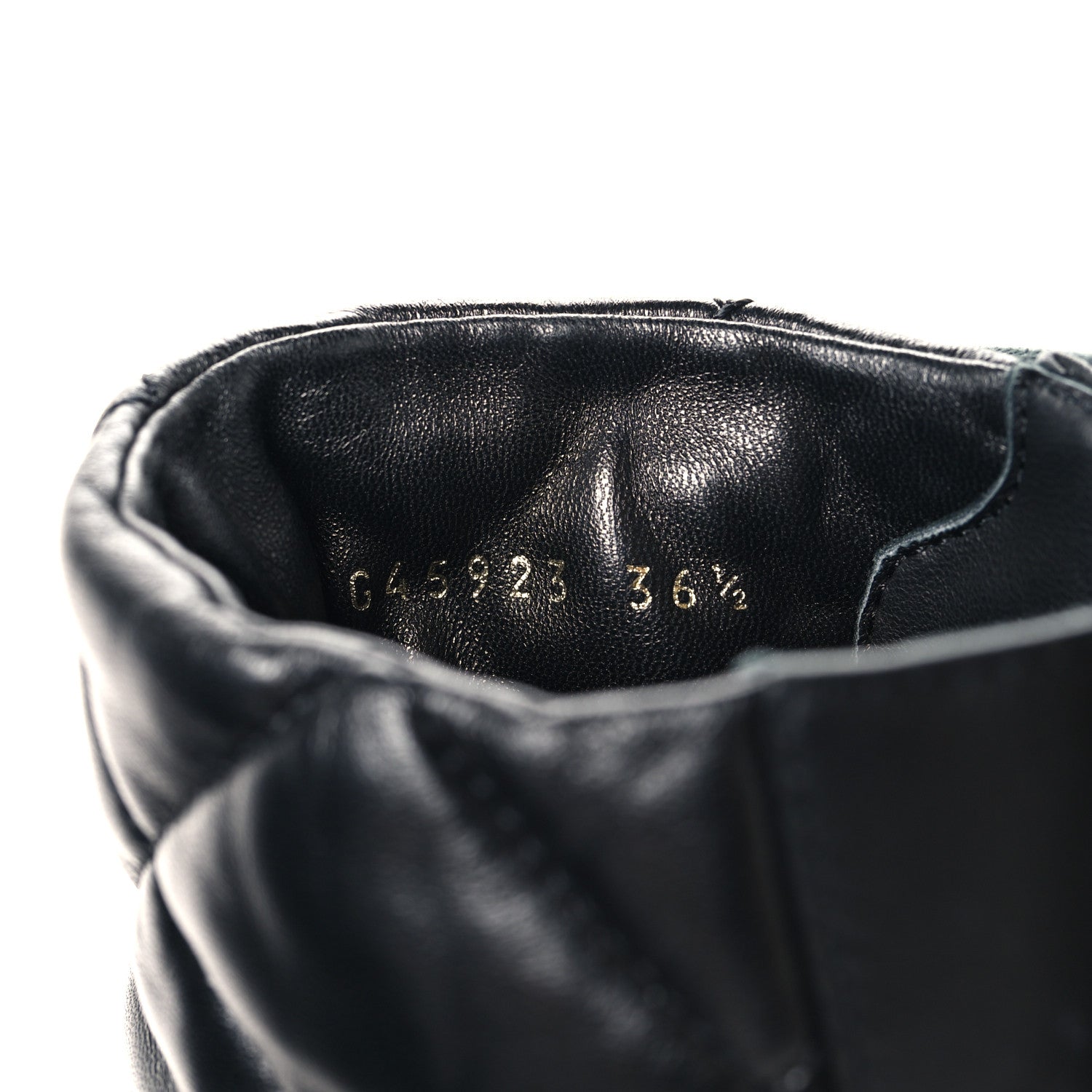 Chanel Lambskin Calfskin Quilted Lace Up Combat Boots 36.5 Black 7 of 9