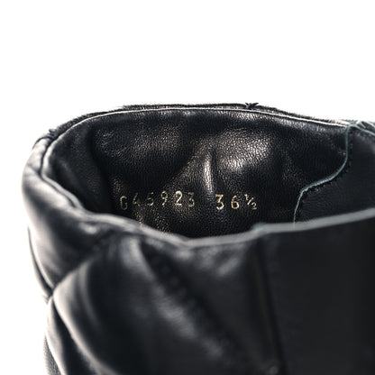 Chanel Lambskin Calfskin Quilted Lace Up Combat Boots 36.5 Black 7 of 9