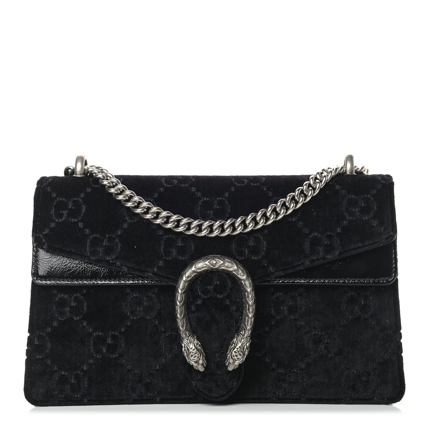 Gucci Velvet GG Monogram Small Dionysus Shoulder Bag Black 1 of 9