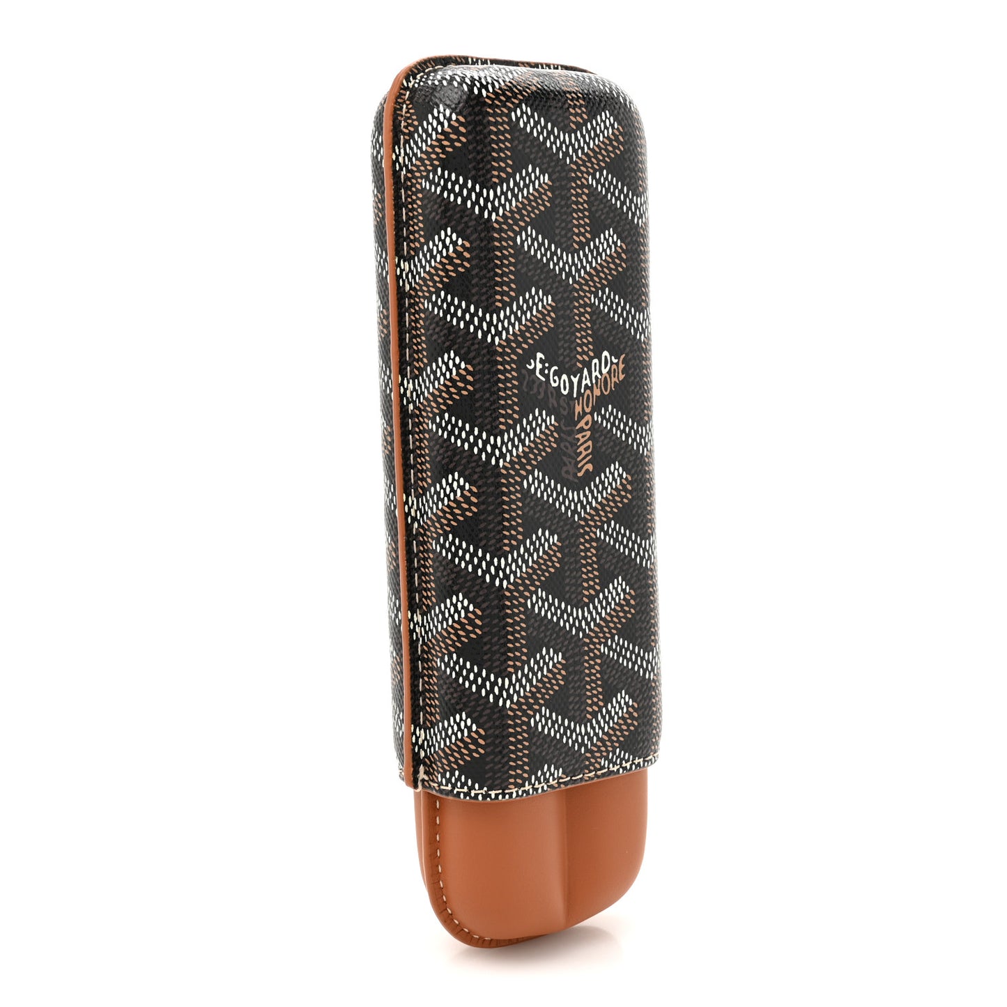 Goyardine Churchill 2 Cigar Case Black Gold