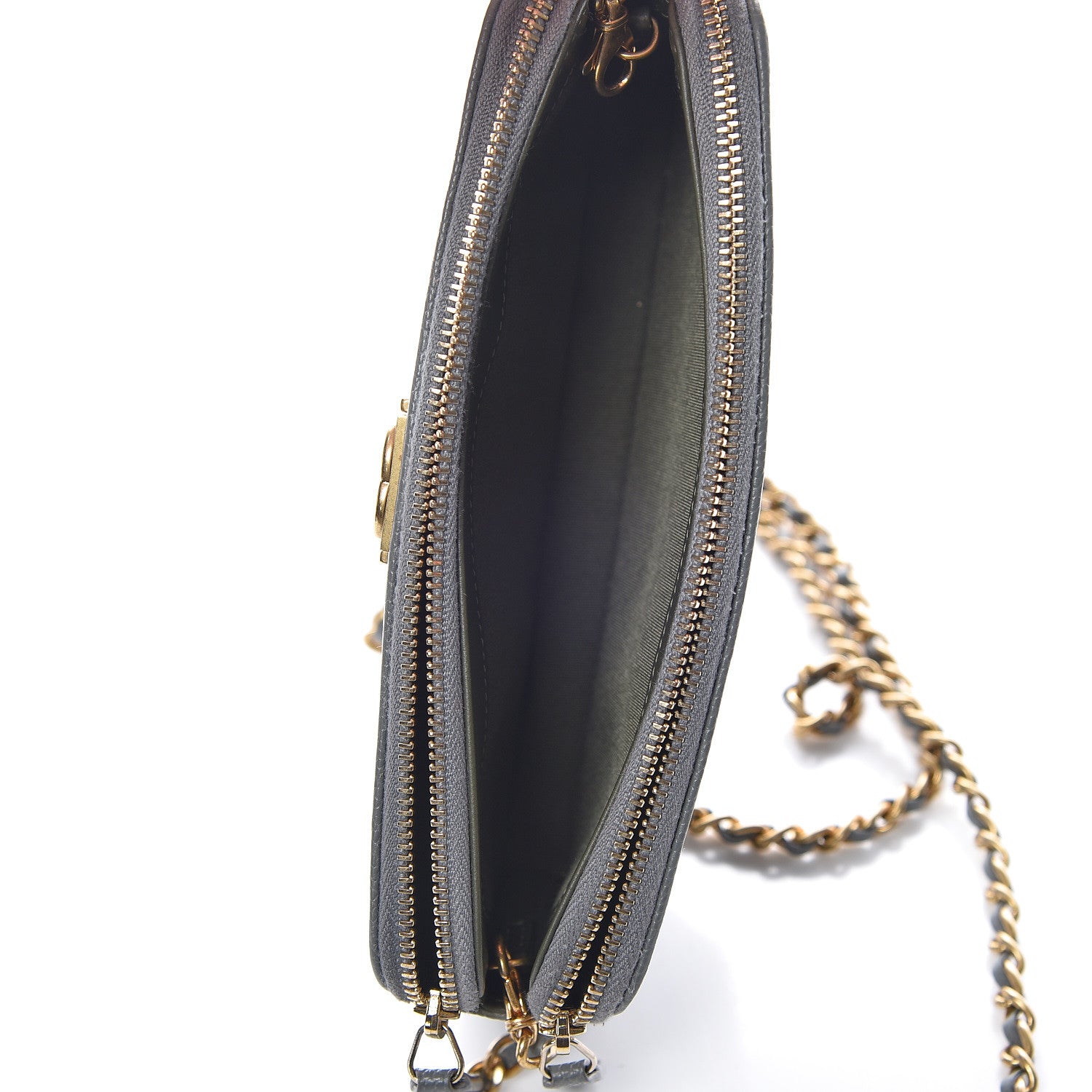 Chanel Caviar Quilted Small Boy Clutch With Chain Grey 8 of 12