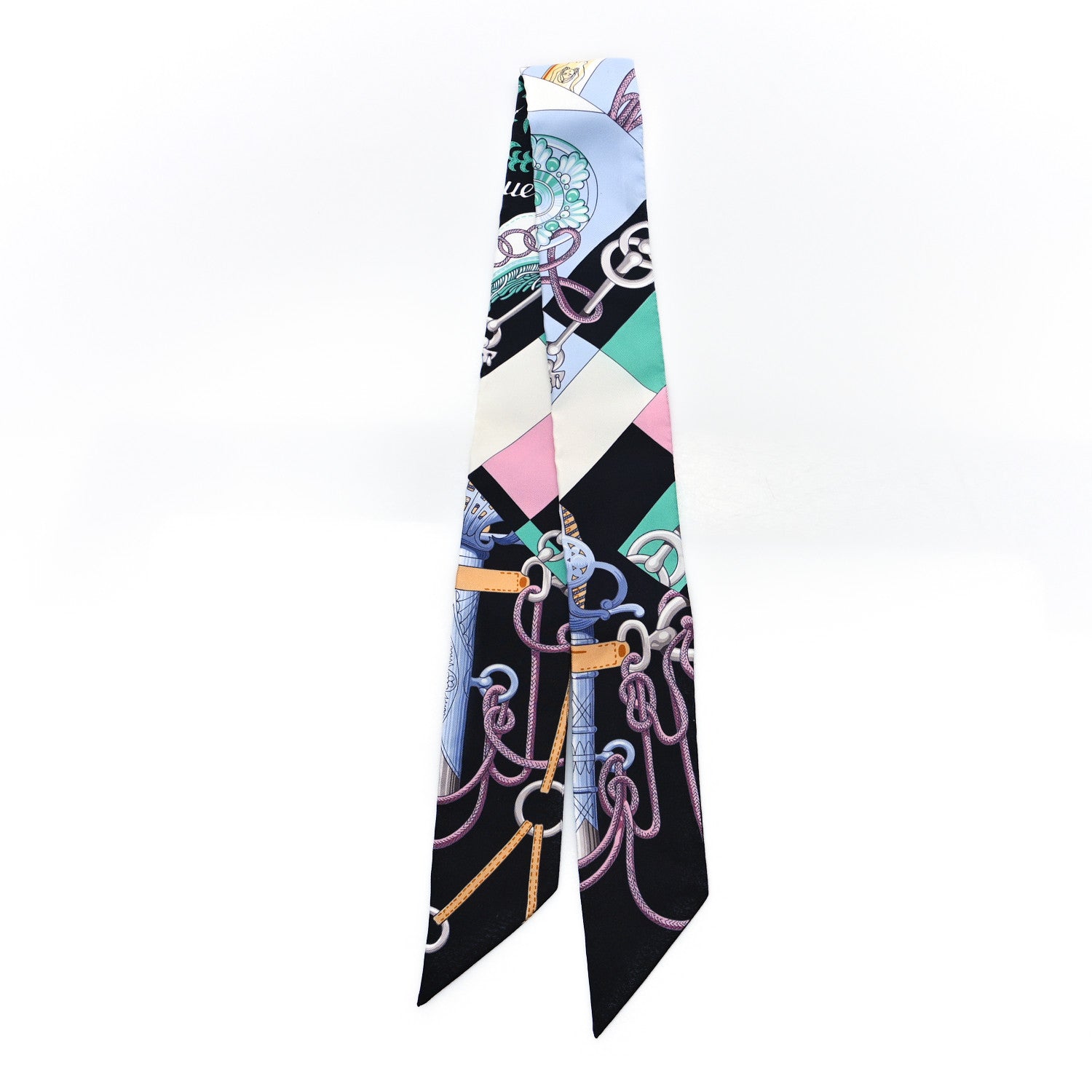 Hermes Silk Cliquetis Twilly Black Rose Menthol 2 of 3
