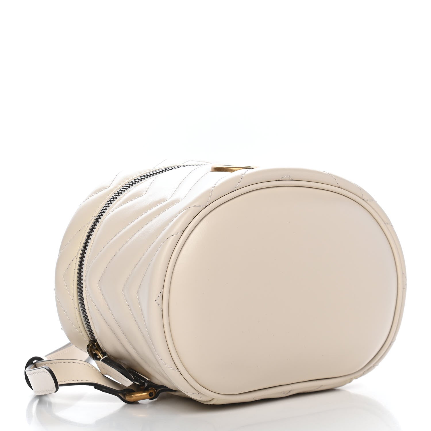 Gucci Calfskin Matelasse Mini GG Marmont Round Backpack White 3 of 8
