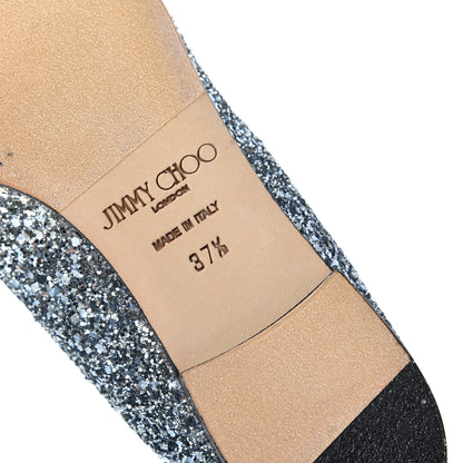 Jimmy Choo Glitter Degrade Fireball Gabie Flats 37.5 Silver Dusk Blue 9 of 10