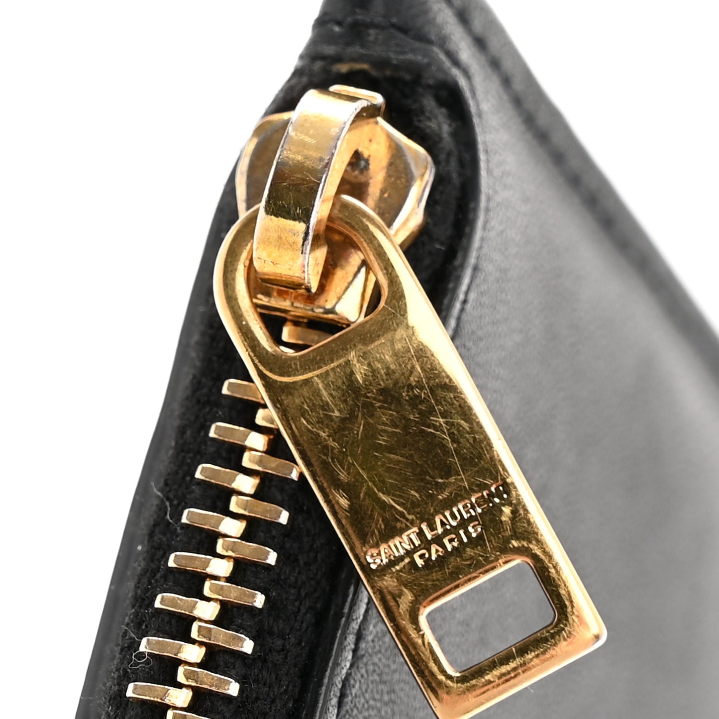 Calfskin 5 Fragments Zip Pouch Card Holder Black