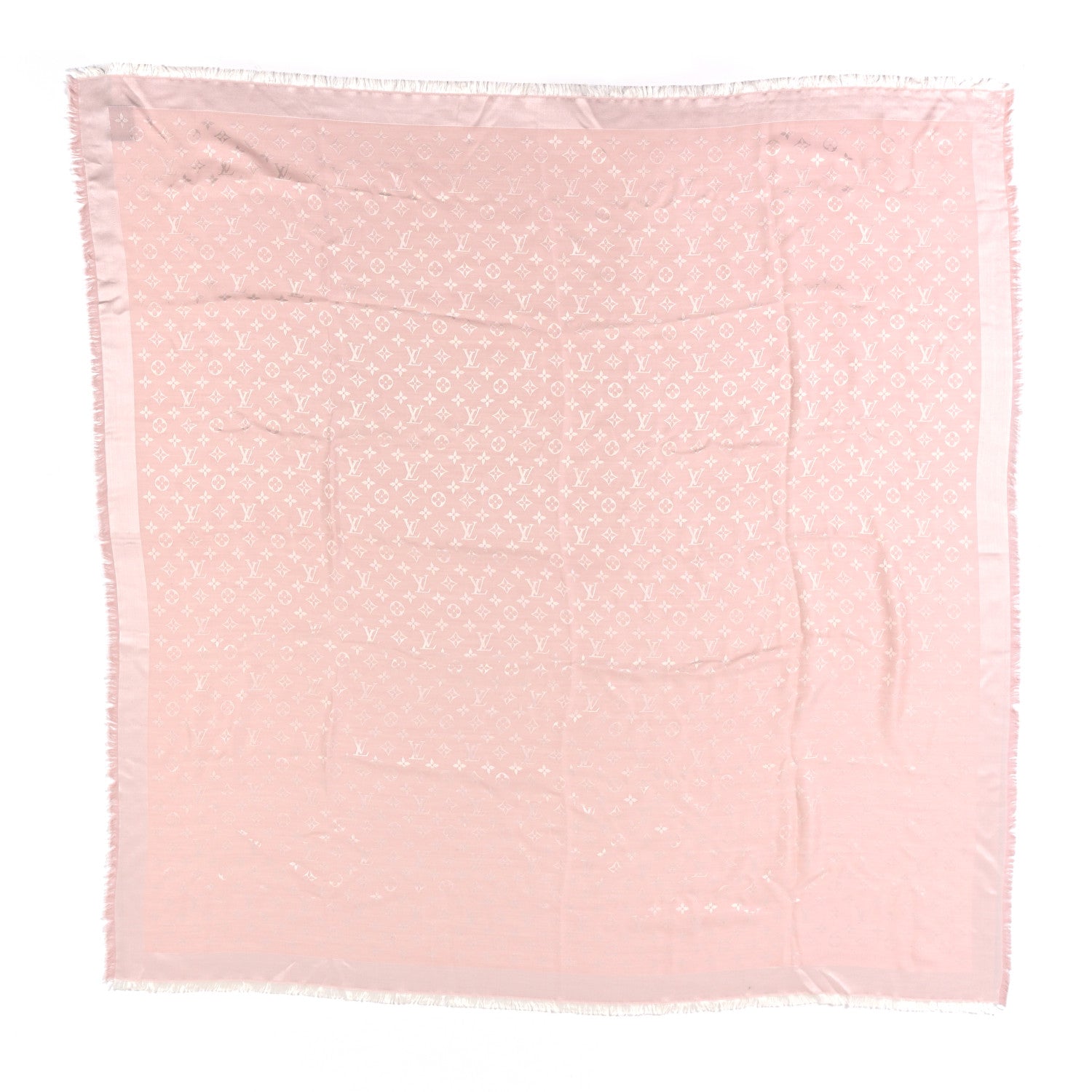 Louis Vuitton Silk Wool Monogram Denim Shawl Rose 1 of 3
