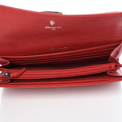 Chanel Calfskin Quilted Boy Chain Around Flap Wallet Red 5 of 8
