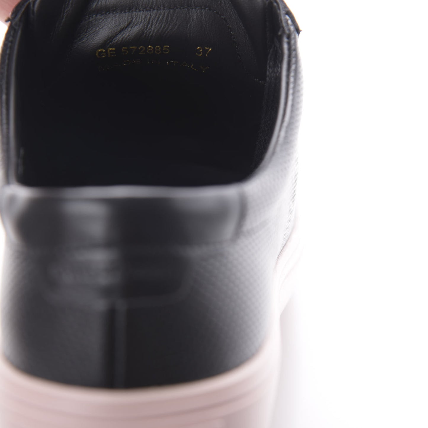 Calfskin Perforated Womens Andy Low Top Sneakers 37 Black Pink