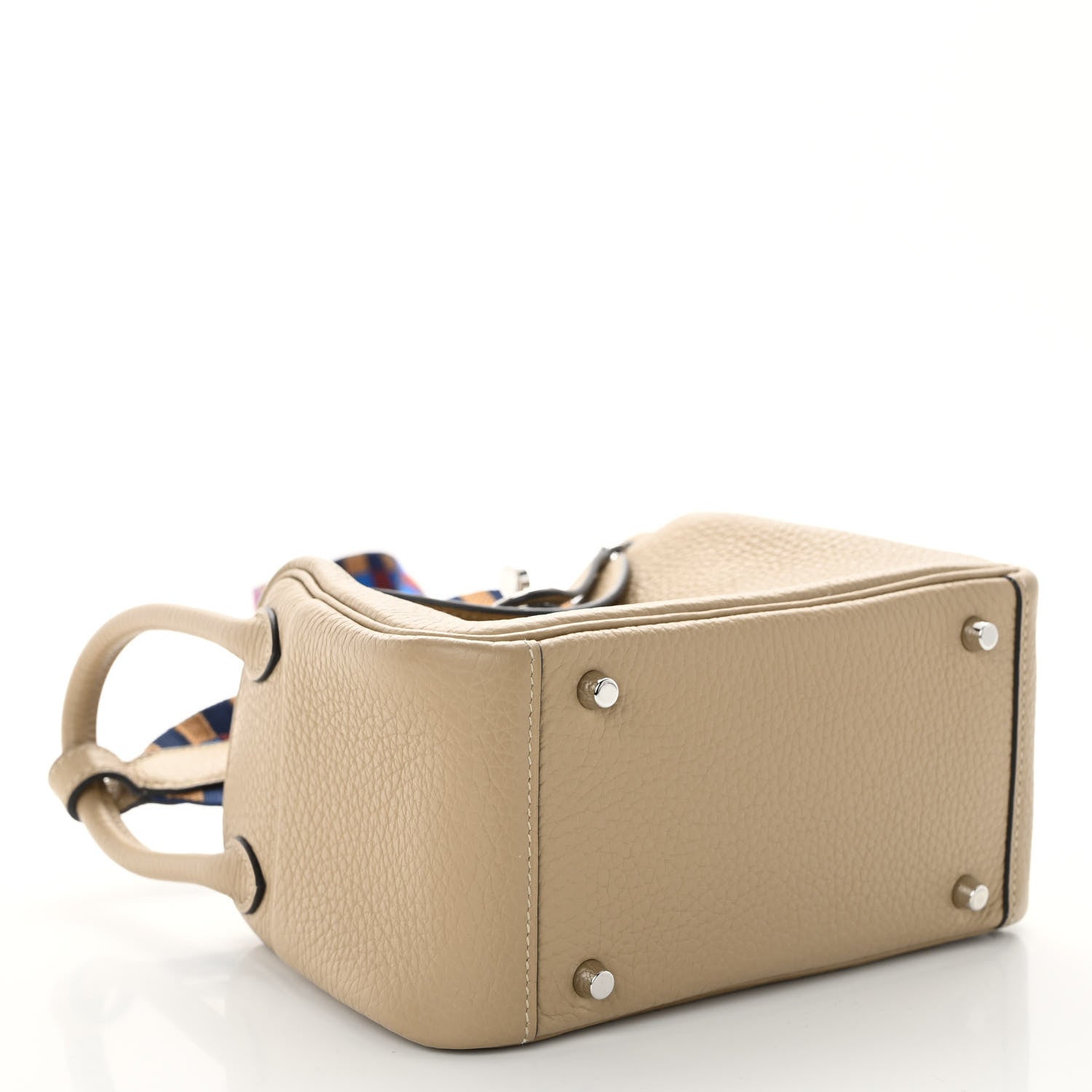 Hermes Taurillon Clemence Maxi Quadrille Mini Lindy 20 Trench Bleu Billard Biscuit 4 of 9