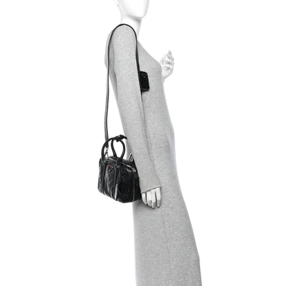 Prada Nappa Antique Medium Re-Edition 2001 Two Handle Bag Black 2 of 10