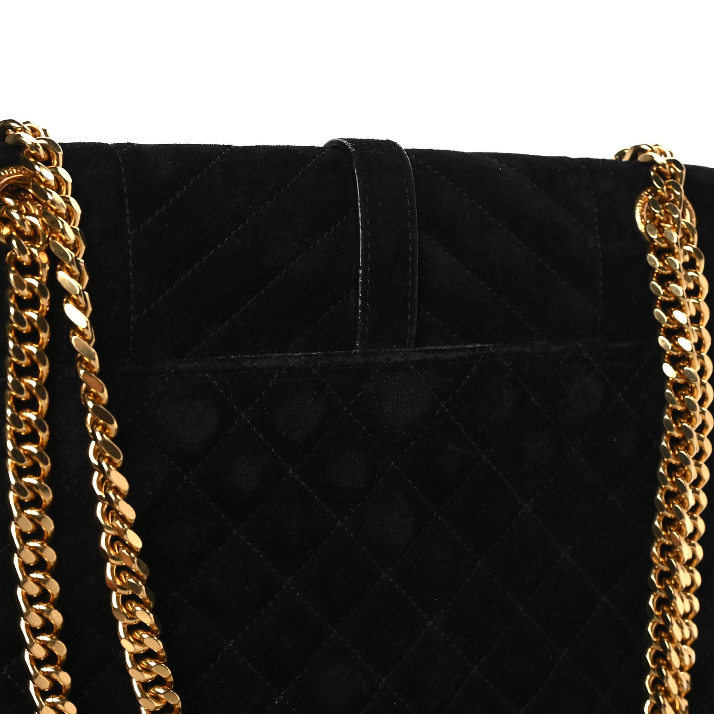 Suede Mixed Matelasse Triquilt Medium Monogram Satchel Black