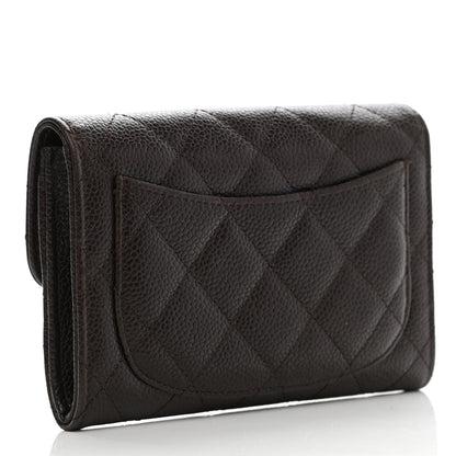 Chanel Caviar Quilted Small Flap Wallet Brown 3 of 8