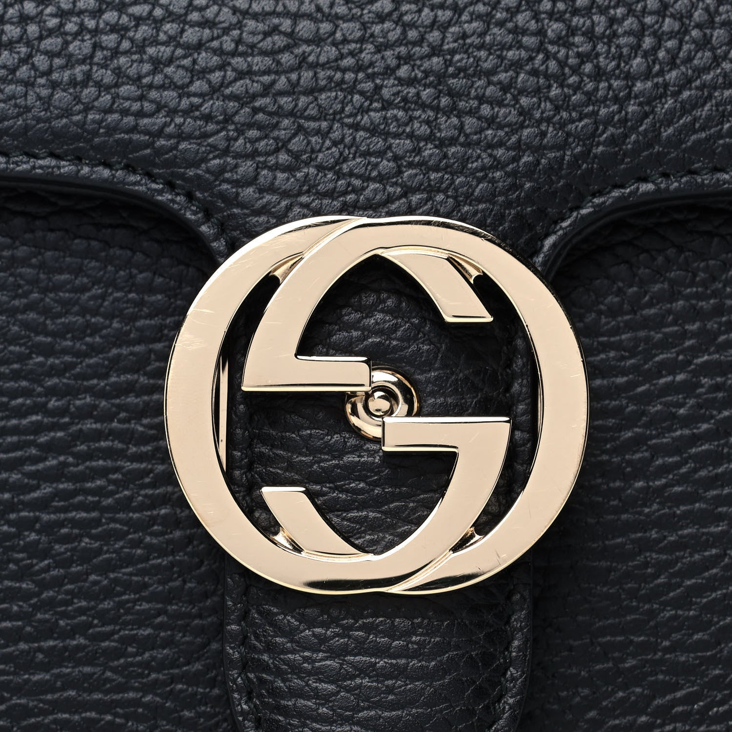 Gucci Dollar Calfskin Small Interlocking G Shoulder Bag Black 9 of 11