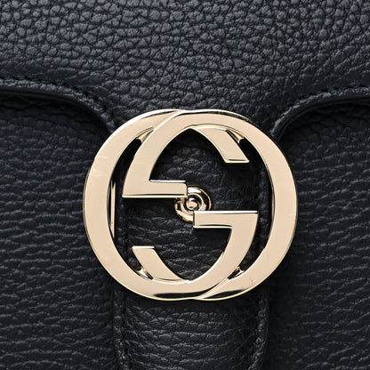 Gucci Dollar Calfskin Small Interlocking G Shoulder Bag Black 9 of 11