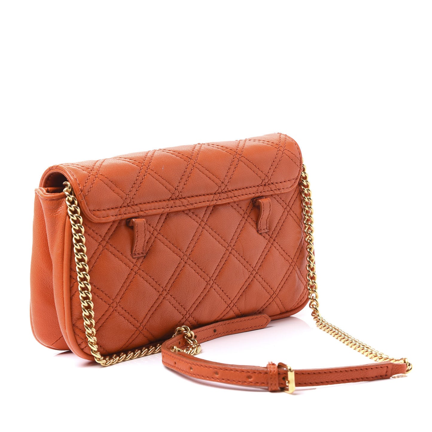 Quilted Lambskin The Small Single Flap Orange