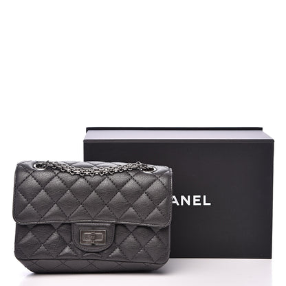 Chanel Sheepskin Quilted 2.55 Reissue Mini Flap Dark Grey 10 of 10
