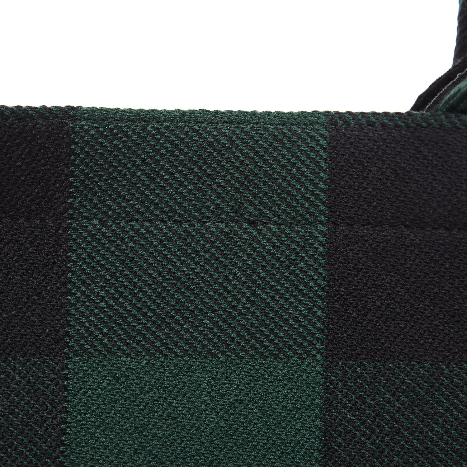 Christian Dior Canvas Embroidered Checkered Book Tote Black Green 10 of 15