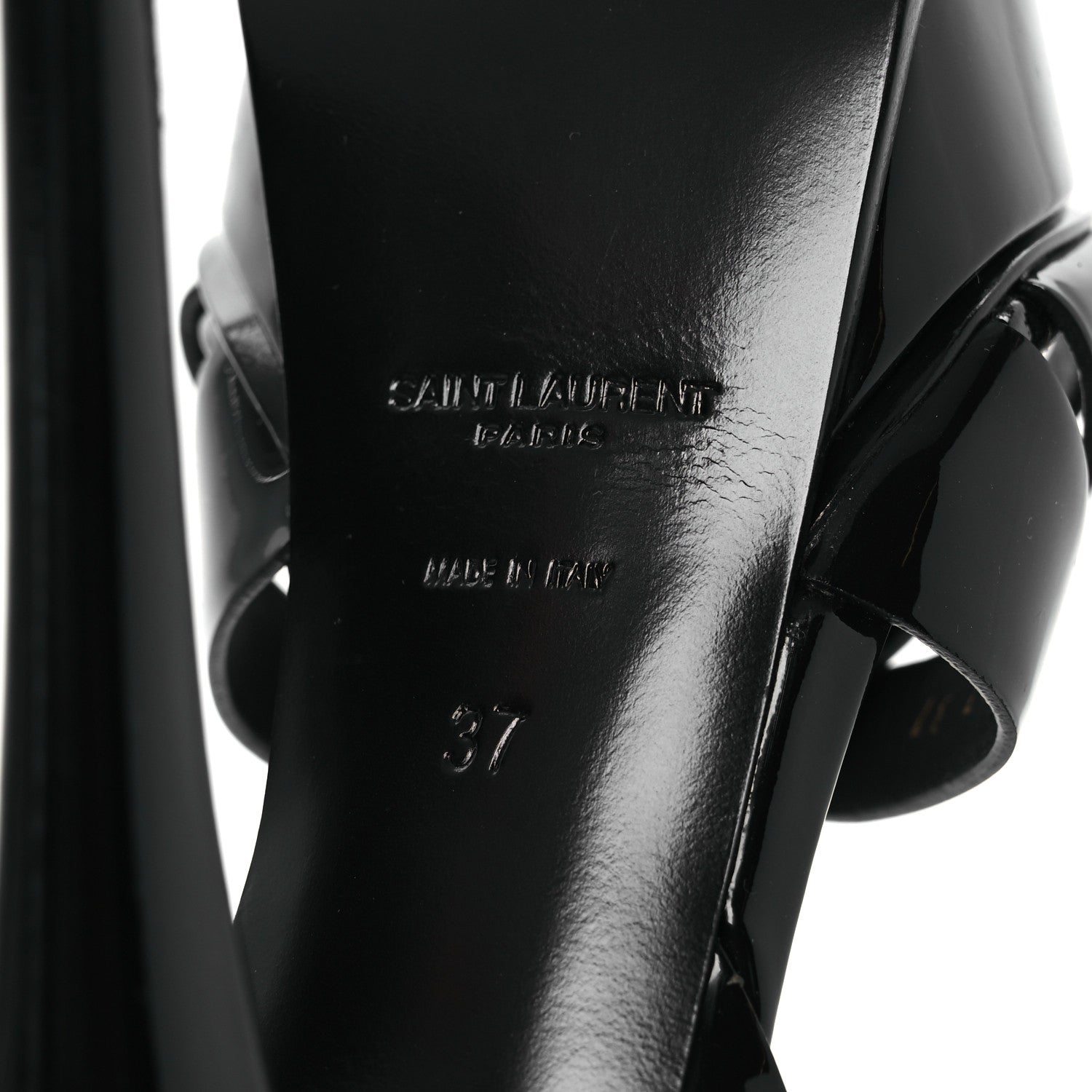 Saint Laurent Patent Tribute 105 Platform Sandals 37 Black 8 of 14