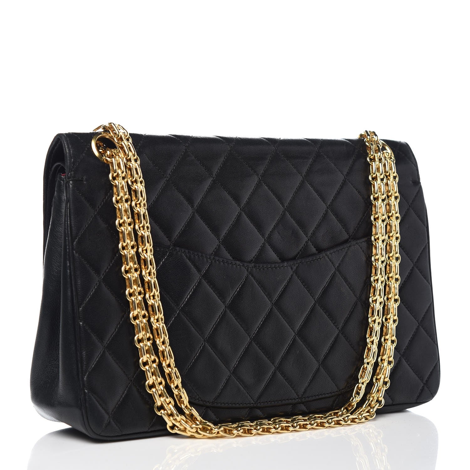 Chanel Lambskin Quilted Medium Double Flap Bijoux Chain Black 3 of 9