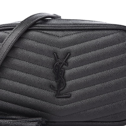 Saint Laurent Grain De Poudre Matelasse Monogram Mini Lou Camera Bag Black 10 of 10
