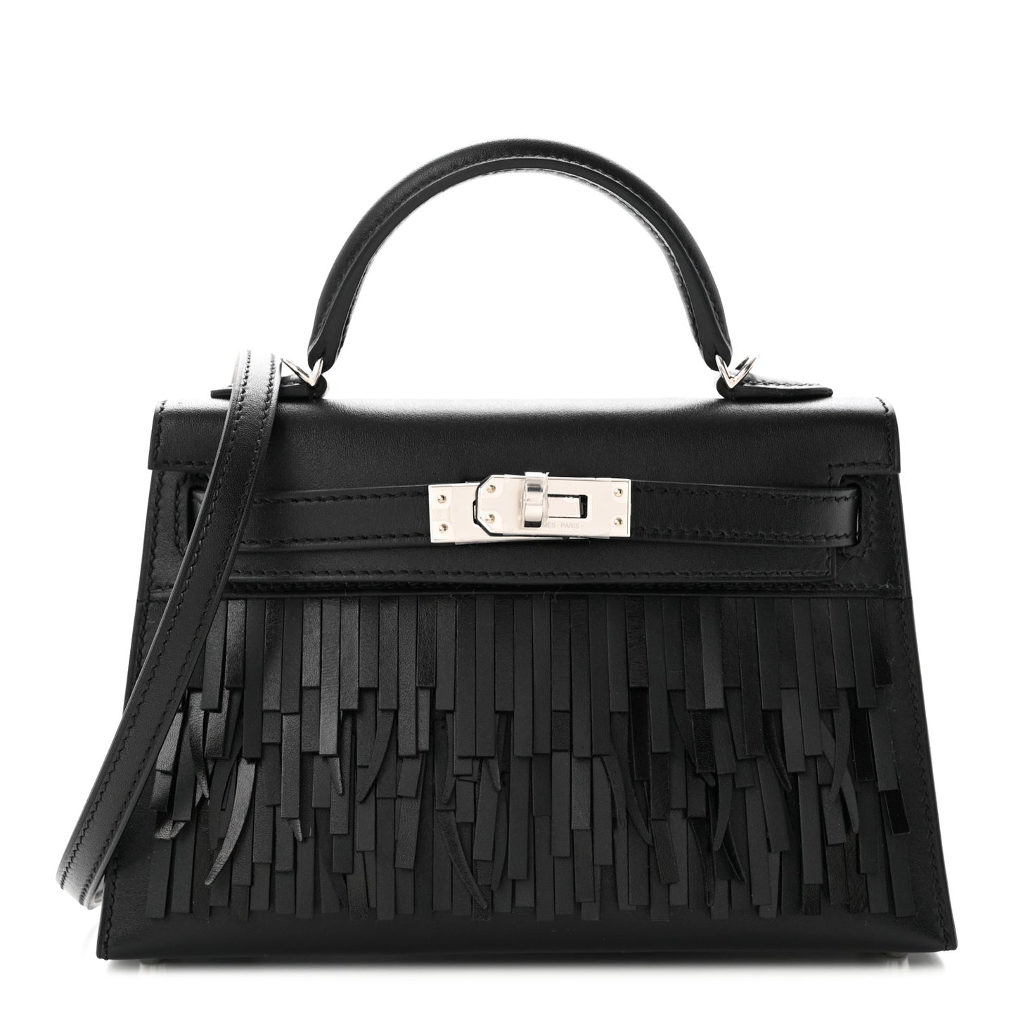 Tadelakt Sombrero Box Pampilles Mini Kelly Sellier 20 Black
