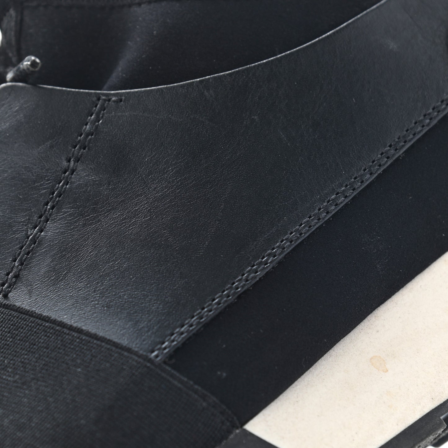 Mesh Calfskin Neoprene Suede Womens Race Runner Sneakers 40 Black