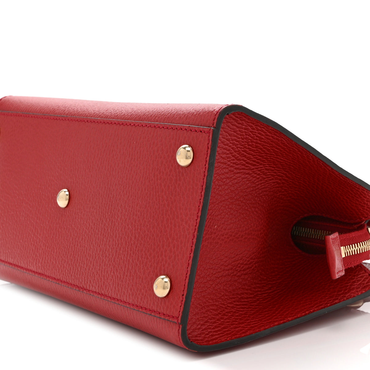 Gucci Dollar Calfskin Medium Soho Top Handle Satchel Hibiscus Red 11 of 11