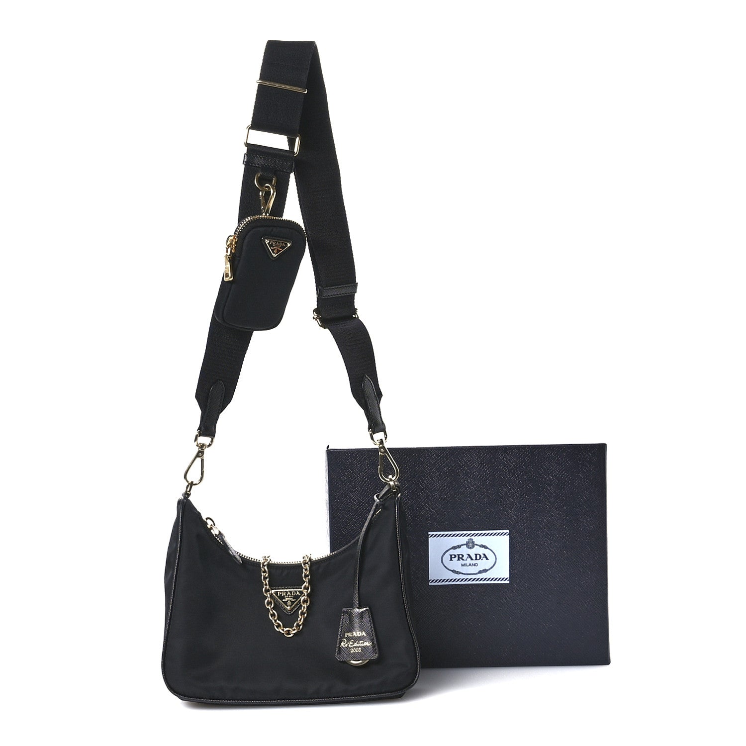 Prada Nylon Re-Edition 2005 Shoulder Bag Black 11 of 13