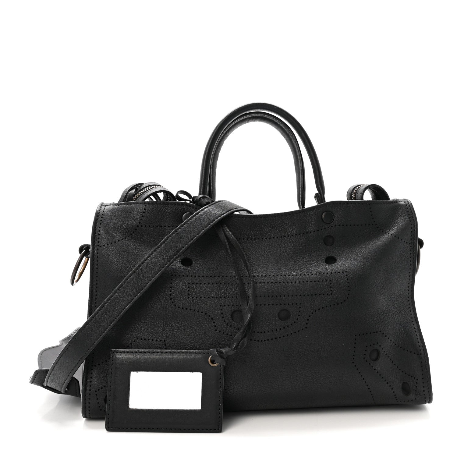 Balenciaga Veau Soyeux Perforated Blackout Hardware S City Black 1 of 10