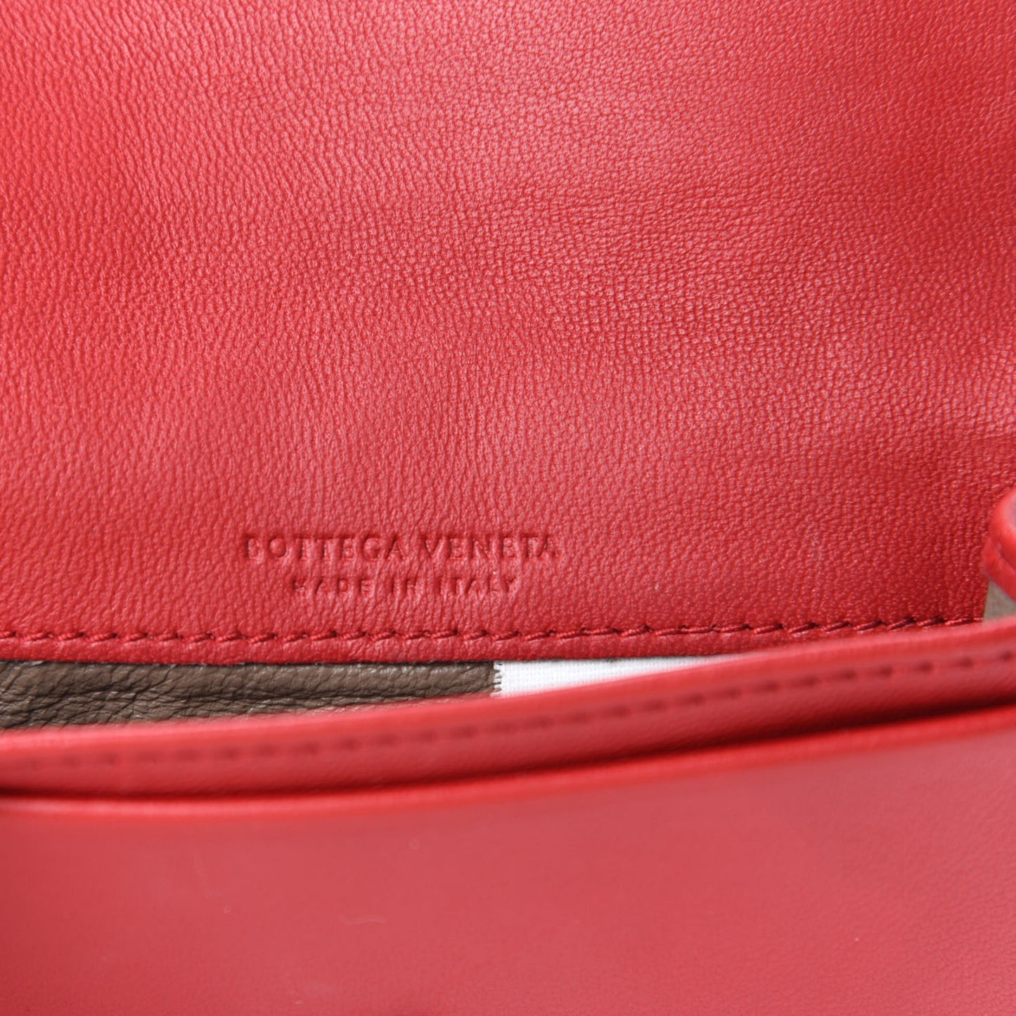 Nappa Intrecciato Card Holder China Red