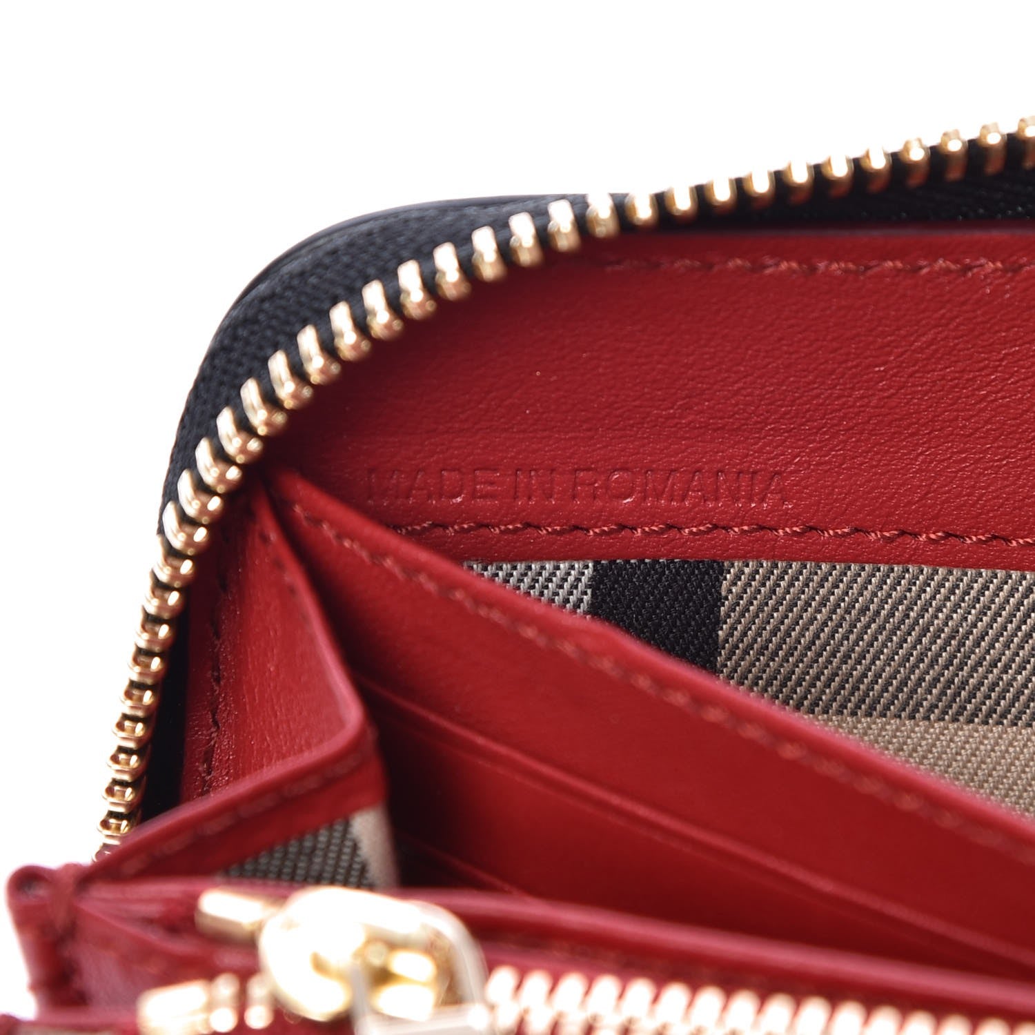 Burberry Calfskin Ziggy Zip Around Wallet Red 7 of 9